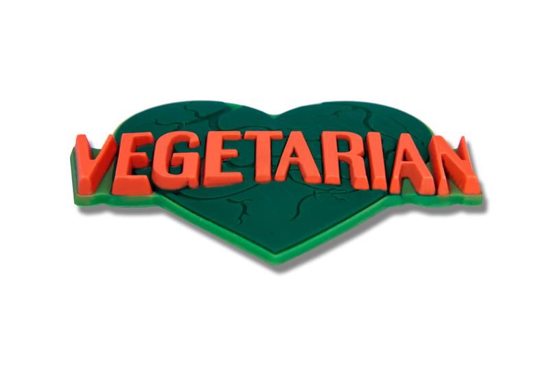 GO VEGAN VEGETERIAN - пластиковые аксессуары - Зелёное сердце вегетарианца. Магнитный винил по спинке.